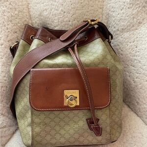 Celine Olive and Chestnut Shoulder Bag